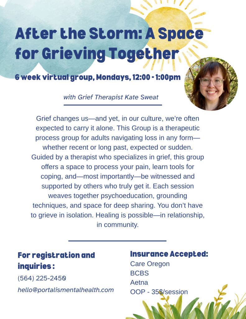 virtual grief healing group oregon
